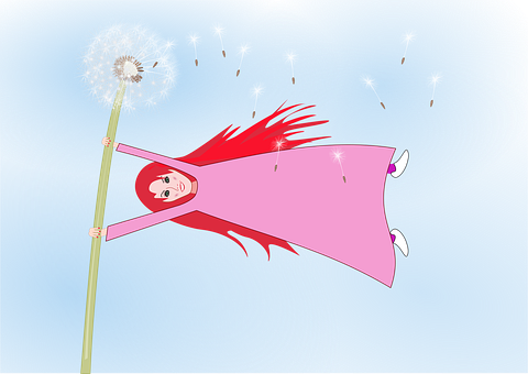 Giant Dandelion Fantasy Illustration PNG image with a transparent background, free high-resolution download