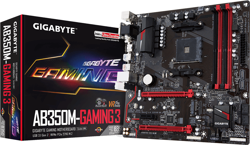 Computer Motherboard Png Photos - Gigabyte Ab350m Gaming 3, Transparent Png PNG with transparent background