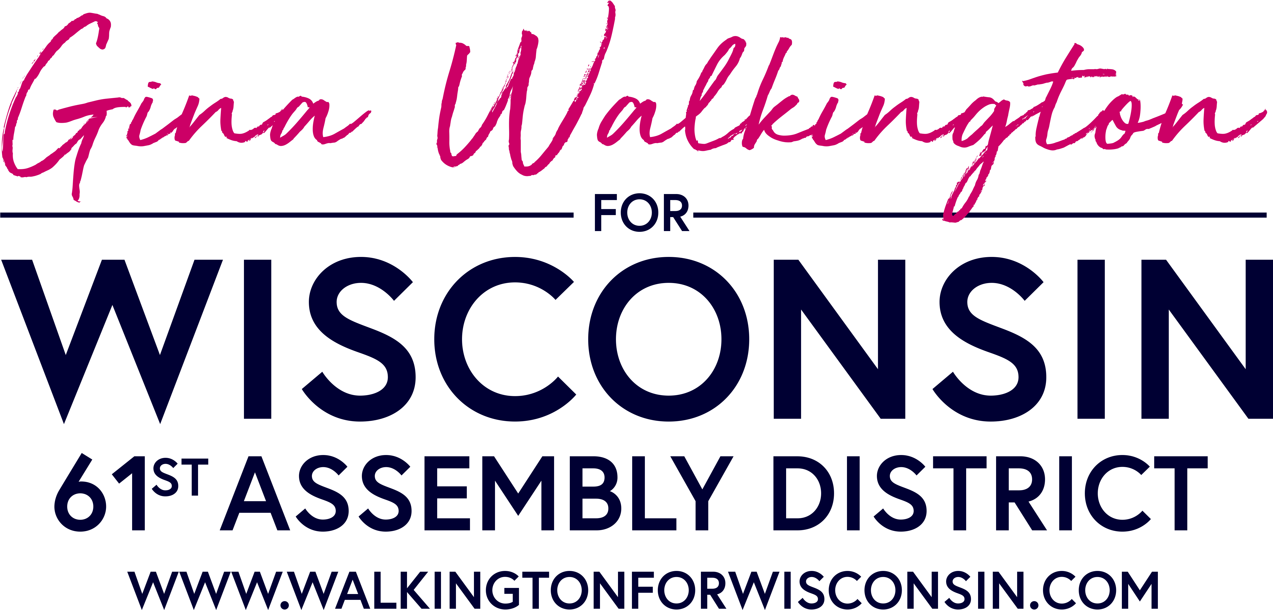 Gina Walkington Wisconsin Assembly Campaign Logo PNG with transparent background
