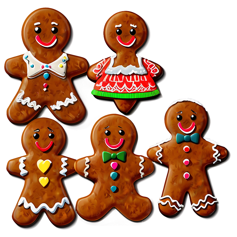 Gingerbread Family PNG 05212024 PNG with transparent background
