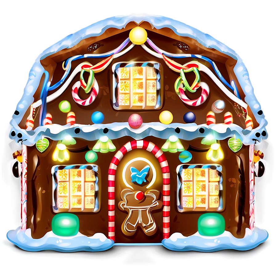 Gingerbread House Lights Png Vmq64