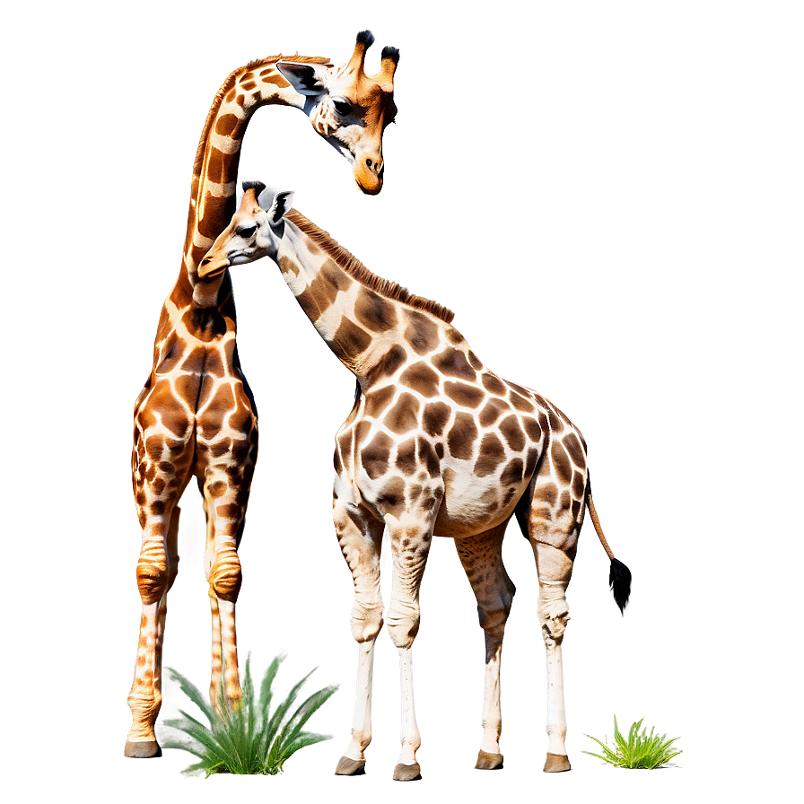 Giraffe Duo In Nature Png Weq91