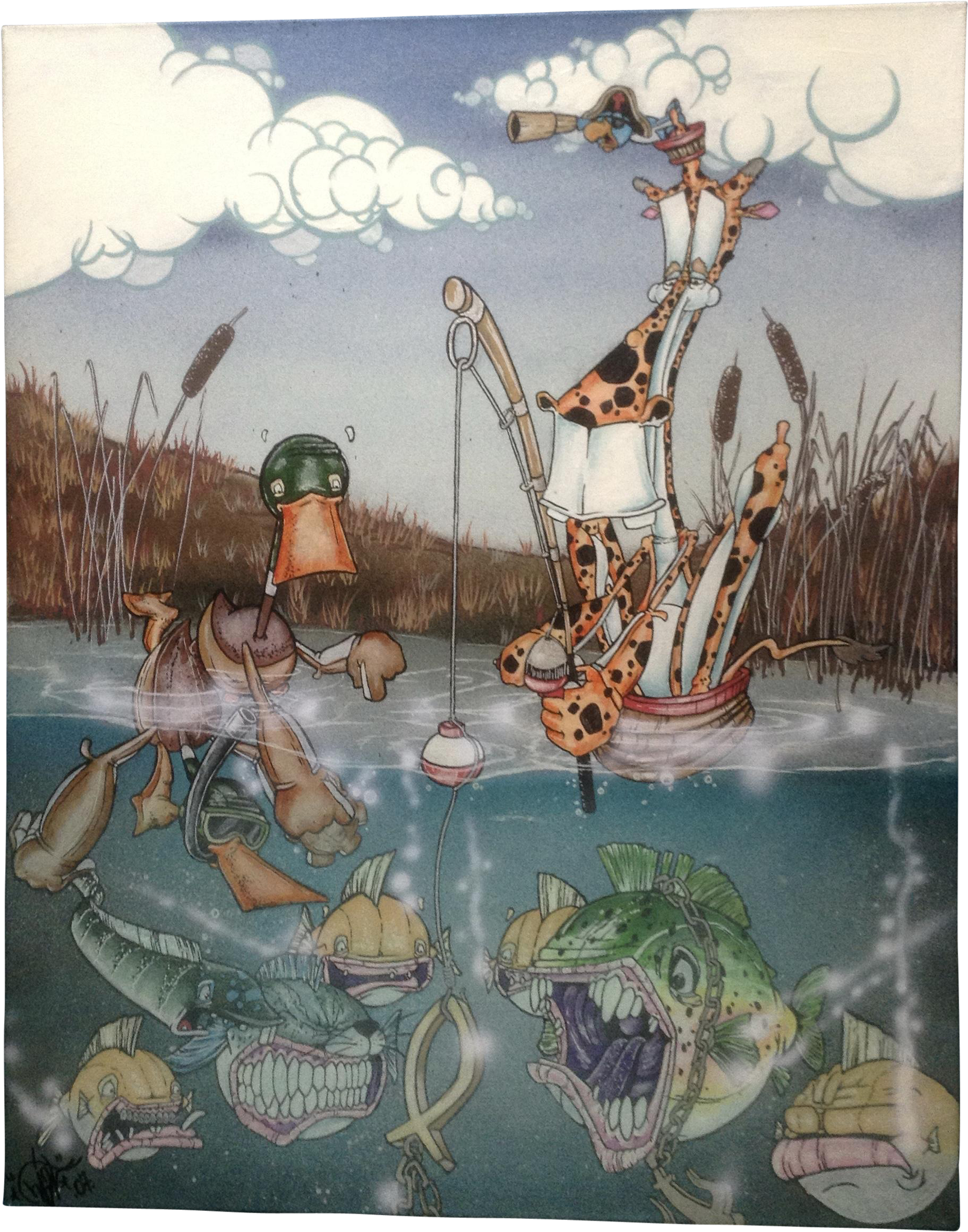 Animation Cartoon Art Acrylic Painting Animal Characters - Acrylic Painting Animation PNG with transparent background