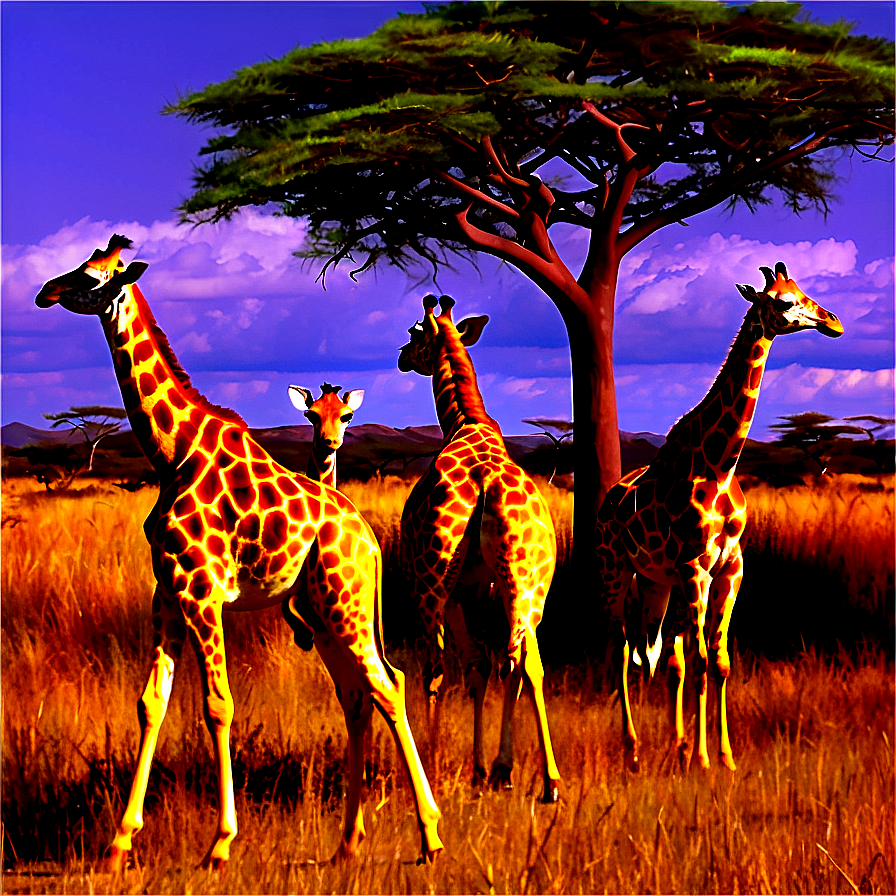 Giraffe Herd Migration Png Tfe