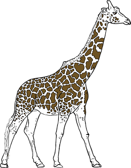 Giraffe Silhouette Art PNG with transparent background