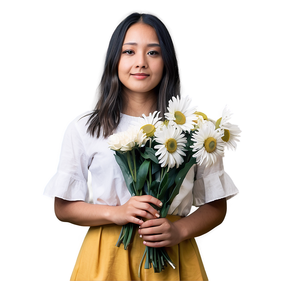 Girl With Flowers Png Jqv68