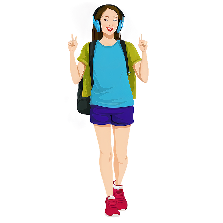 Girl With Headphones Png 54