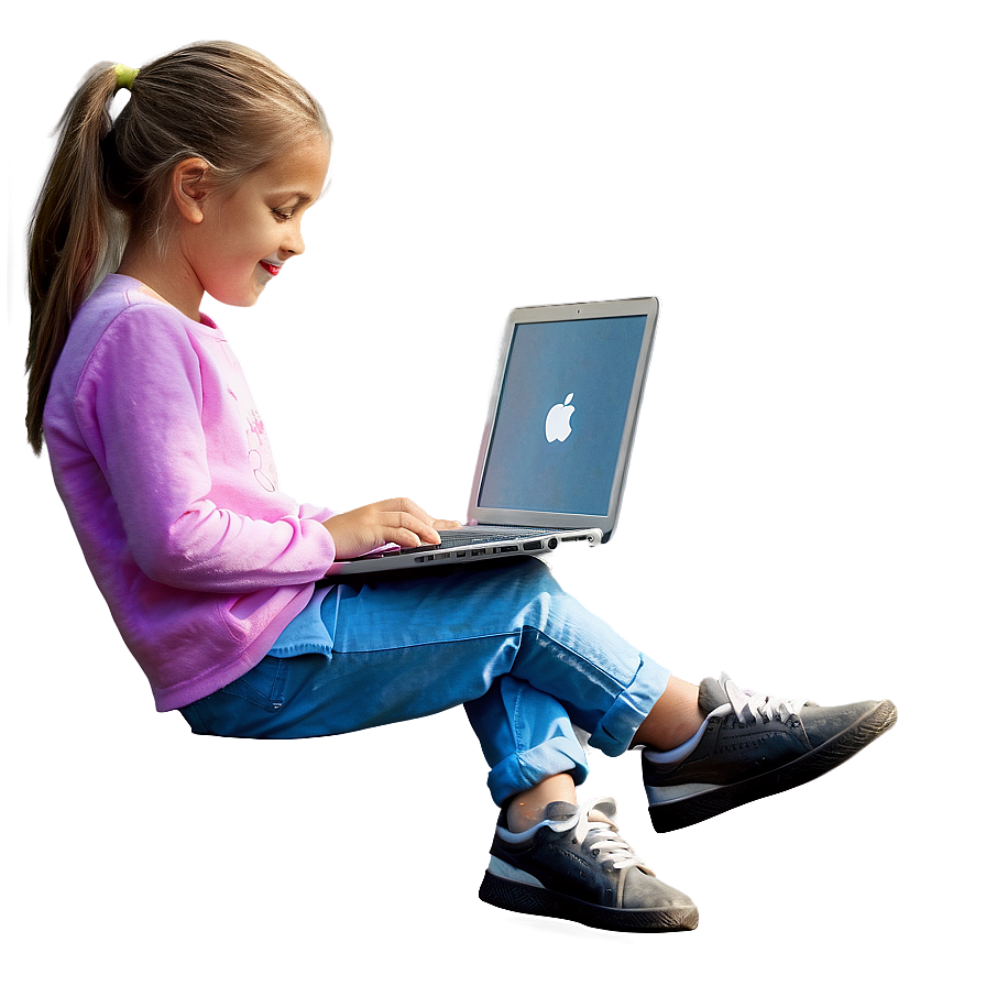 Girl With Laptop Png Qvp23