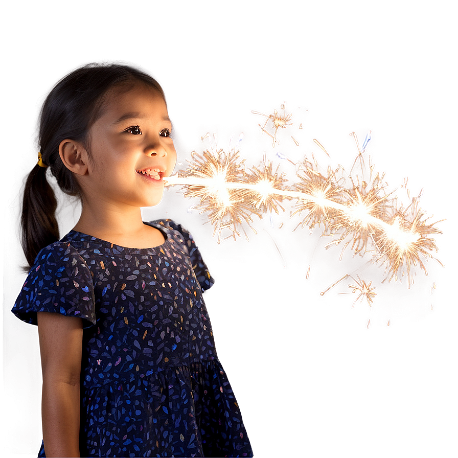 Girl With Sparklers Png 06242024