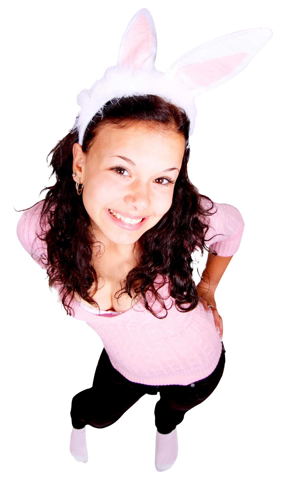 Girlin Bunny Ears Costume PNG image with a transparent background, free high-resolution download