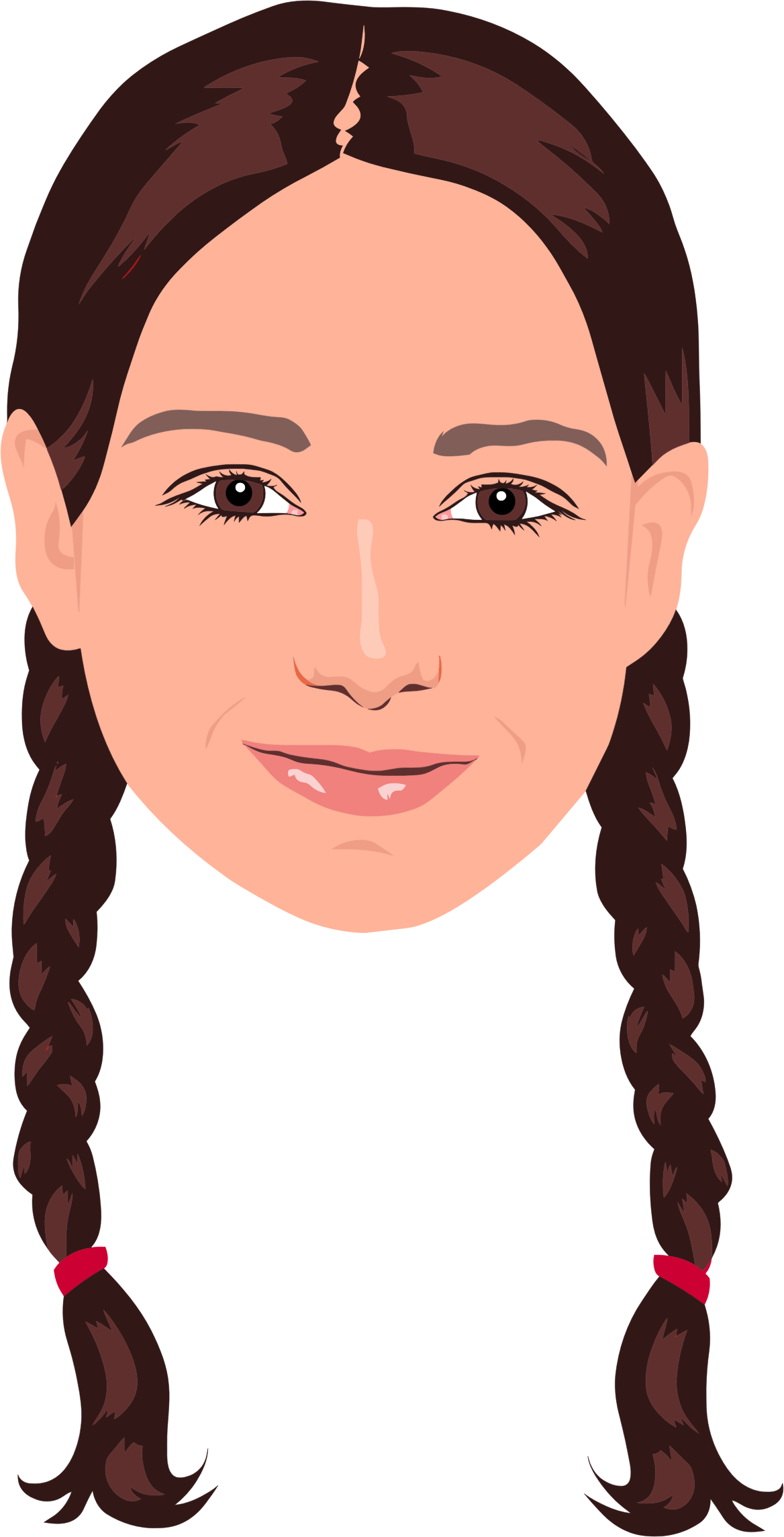 Girlwith Braided Hair Vector Portrait