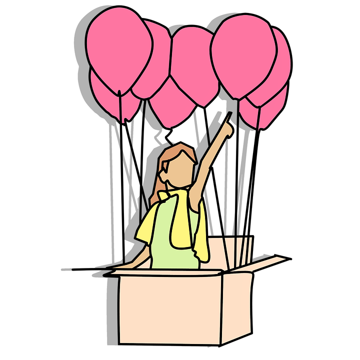 Girlwith Pink Balloons Illustration