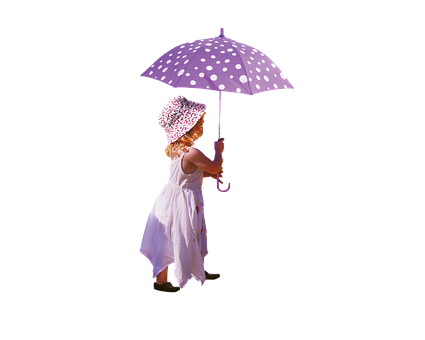 Girlwith Polka Dot Umbrella