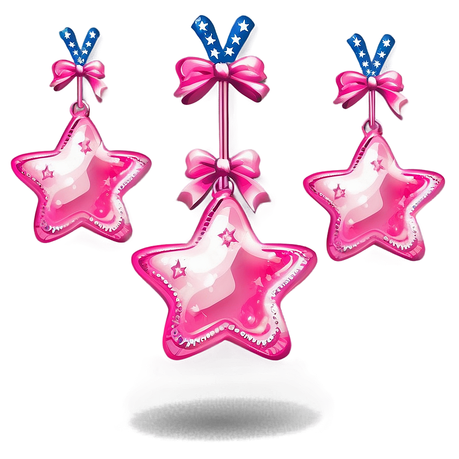 Girly Pink Stars Png 06122024