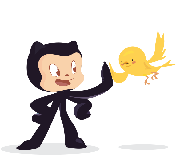 Git Hub Mascotand Bird Friendly Interaction