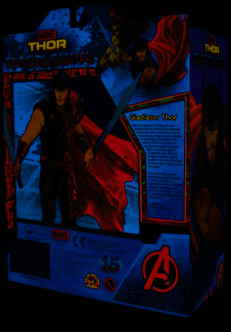 Gladiator Thor Action Figure Packaging PNG with transparent background