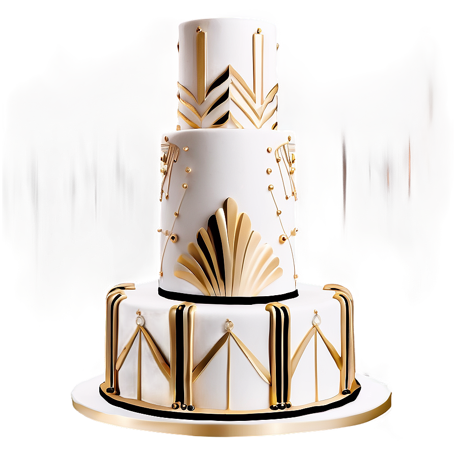 Glam Art Deco Wedding Cake Png Fdh