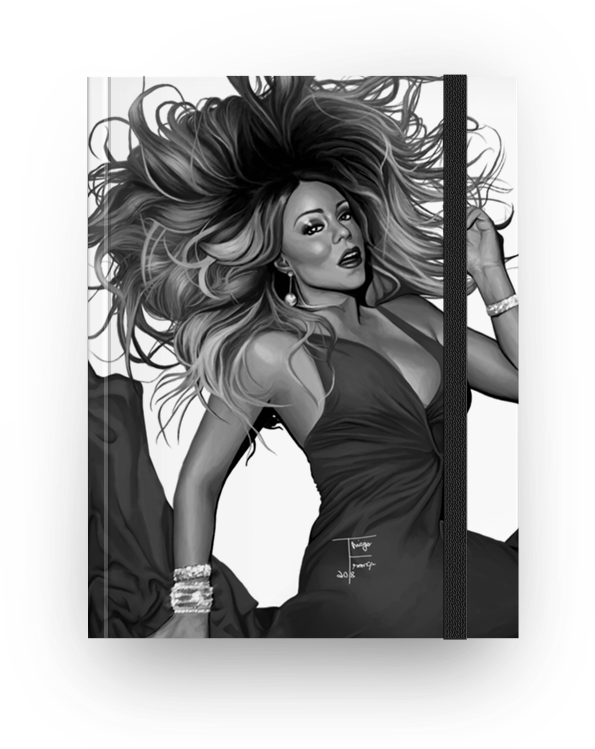 Glamorous Diva Blackand White Illustration