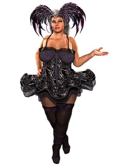 Glamorous Fantasy Figure PNG with transparent background