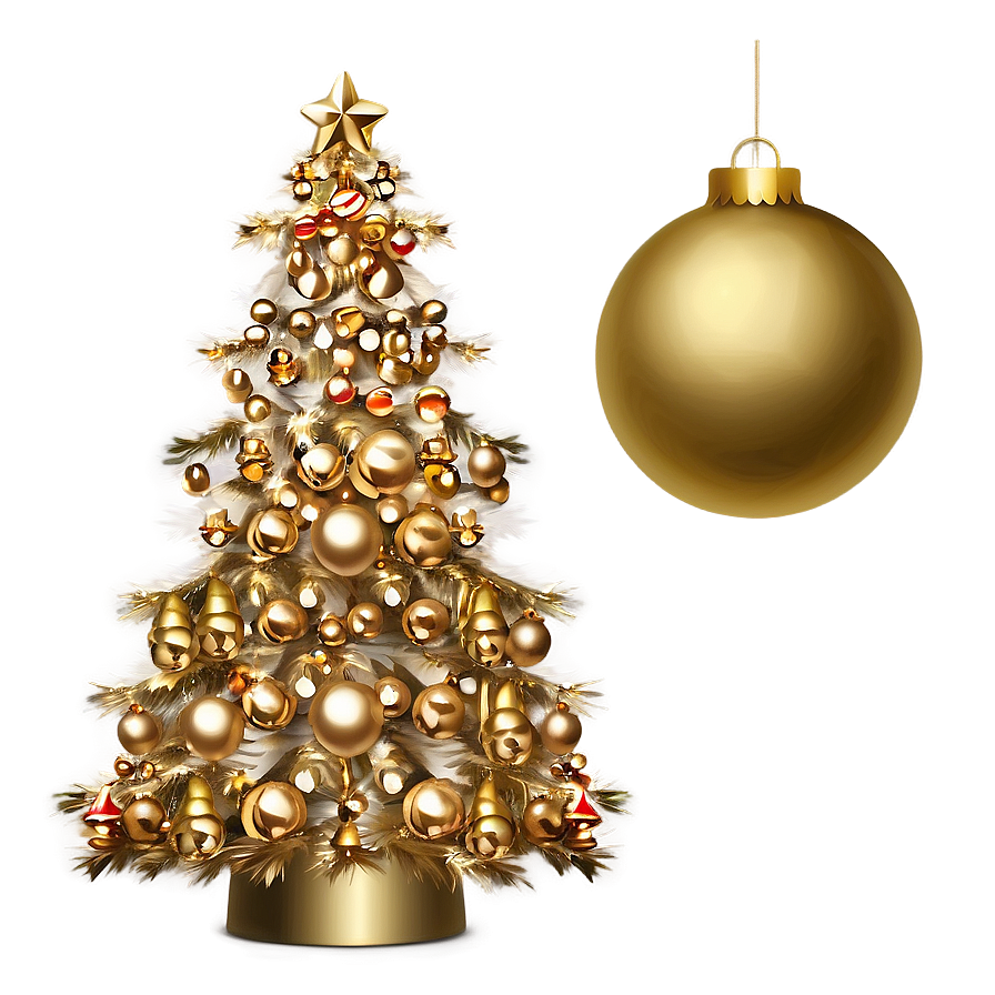 Glamorous Gold Christmas Tree Setups Png Cet26