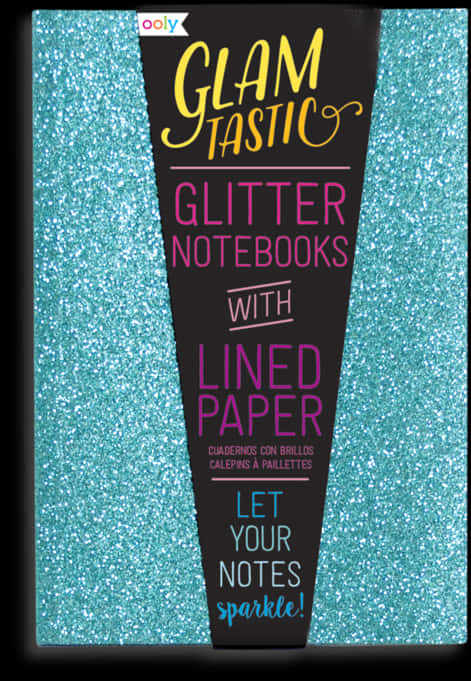 Glamtastic Glitter Notebooks Display PNG with transparent background