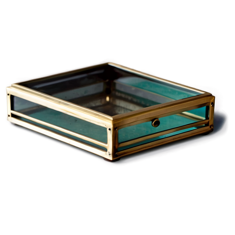 Glass Box With Brass Edges Png 06282024