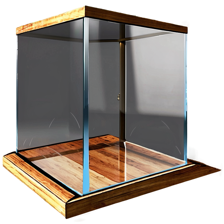 Glass Box With Wooden Base Png Ftq47