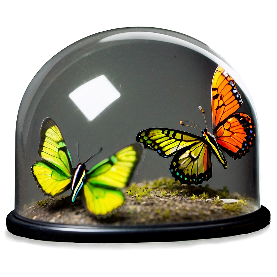 Glass Dome With Butterfly Png 06282024