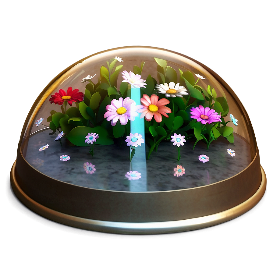 Glass Dome With Flowers Png 06282024