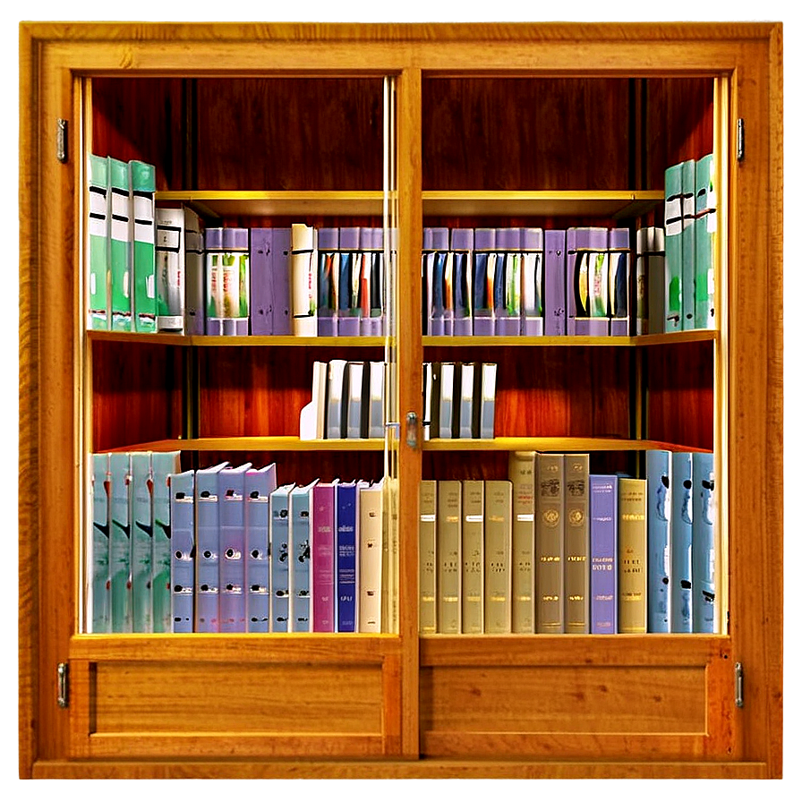 Glass Door Bookshelf Png 2