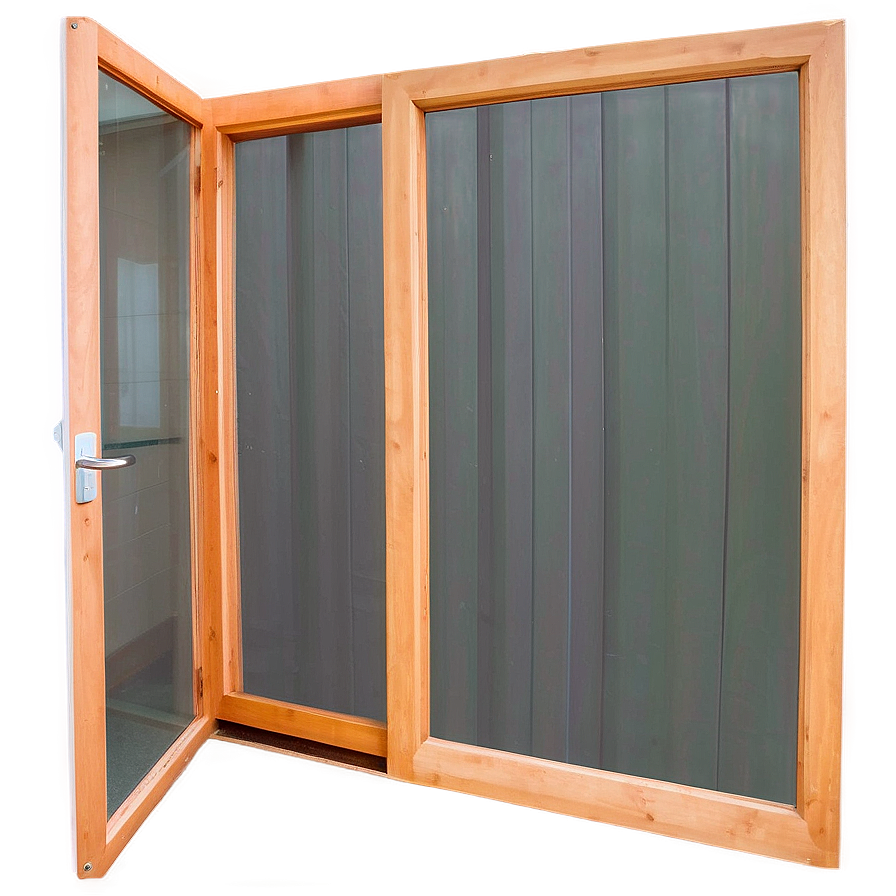 Glass Door with Wooden Frame PNG 06122024 PNG with transparent background