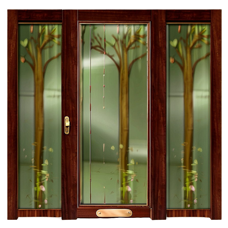 Glass Door with Wooden Frame PNG jcq PNG with transparent background