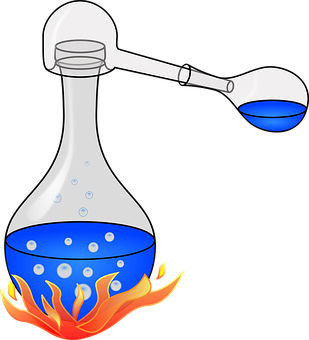 Glass Flask Over Fire Illustration PNG image with a transparent background, free high-resolution download