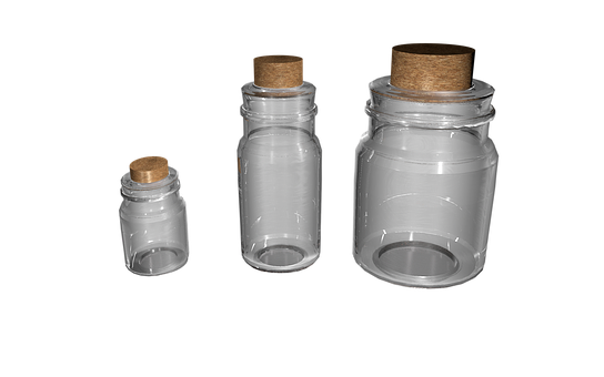 Glass Jars With Corks PNG image with a transparent background, free high-resolution download