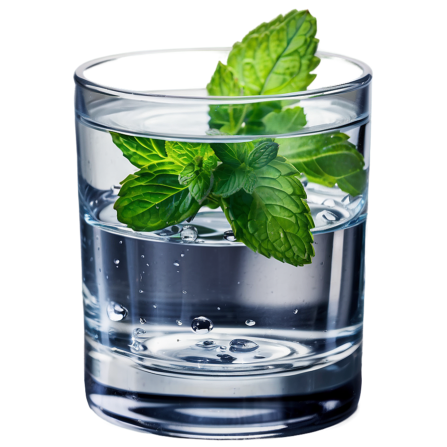 Glass Of Water With Mint Png Yov95