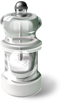 Glass Salt Grinder Isolated PNG with transparent background