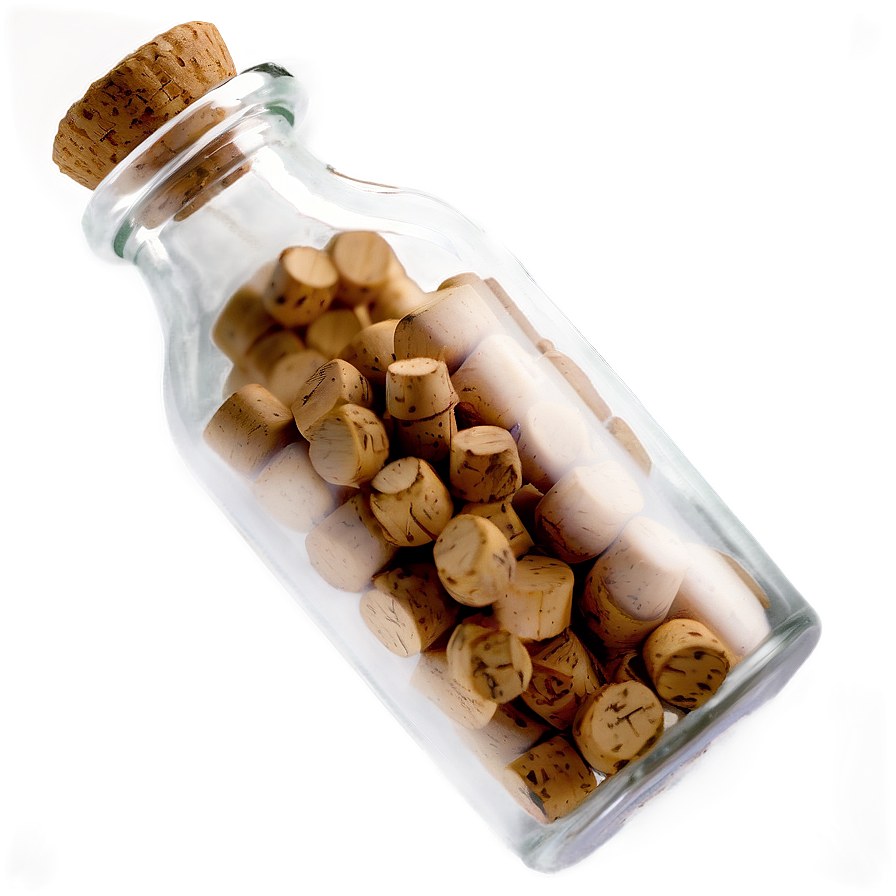 Glass Vial With Cork Png 06122024