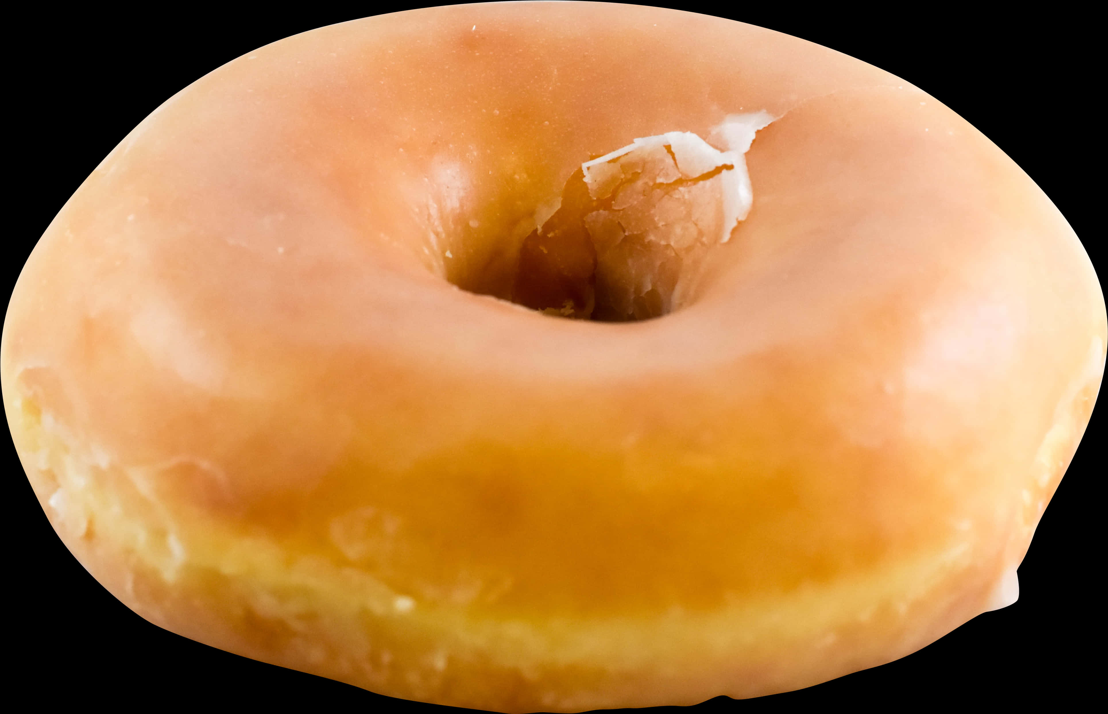 Glazed Donut Black Background PNG with transparent background
