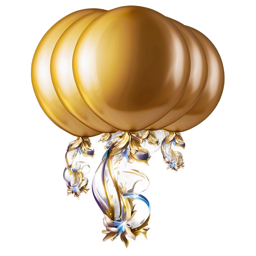 Gleaming Gold Balloon Png 06212024