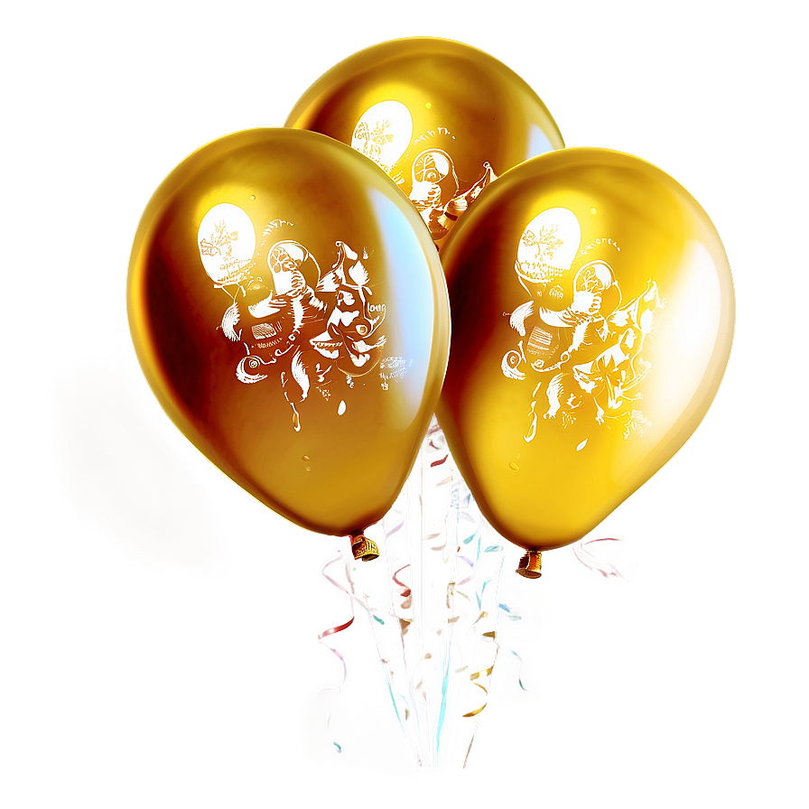 Gleaming Gold Balloon Png 35