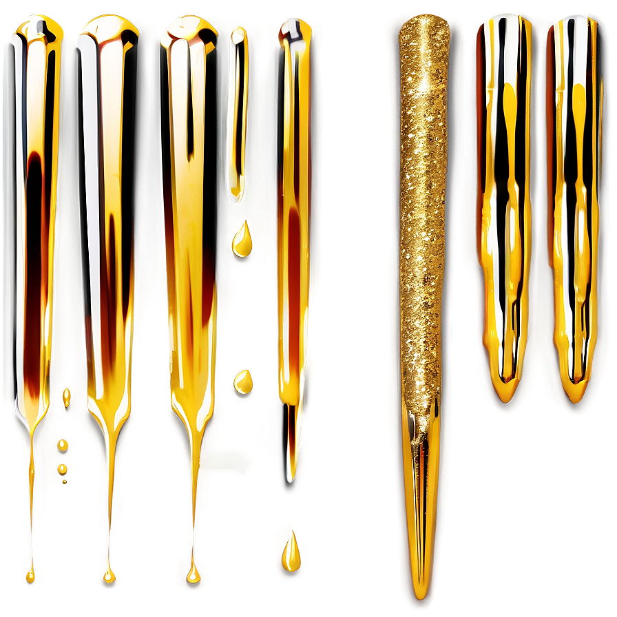 Gleaming Gold Glitter Drip Png 67