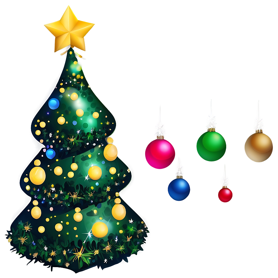 Glistening Cute Christmas Tree Png 06252024