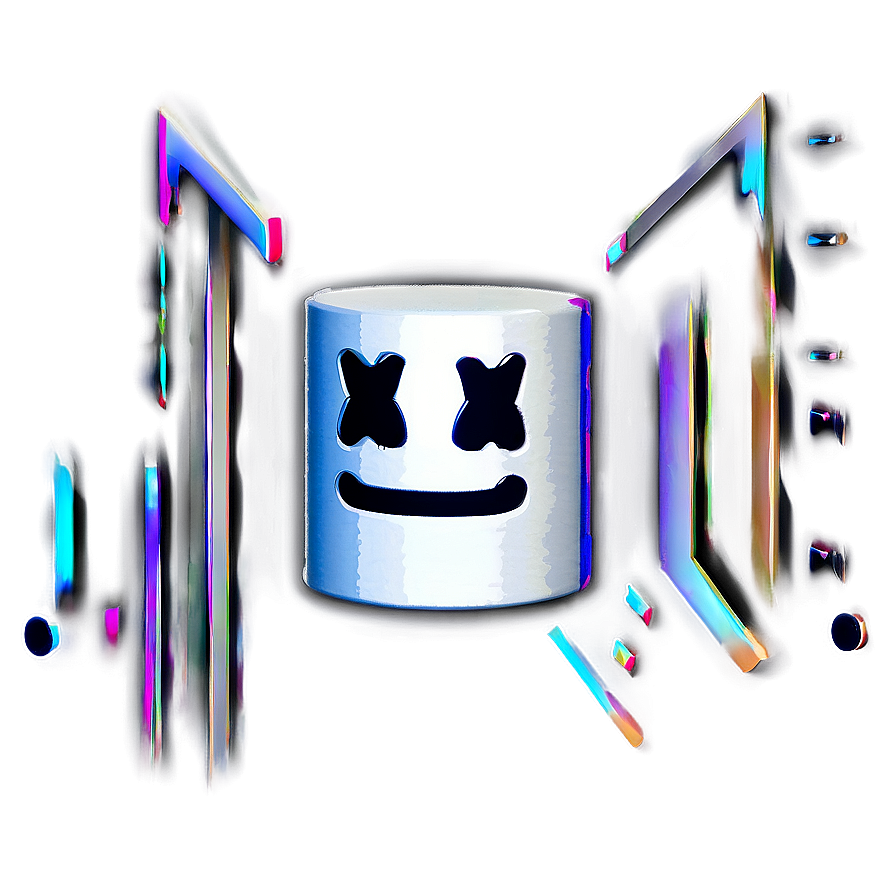 Glitch Art Marshmello Face Png Boo