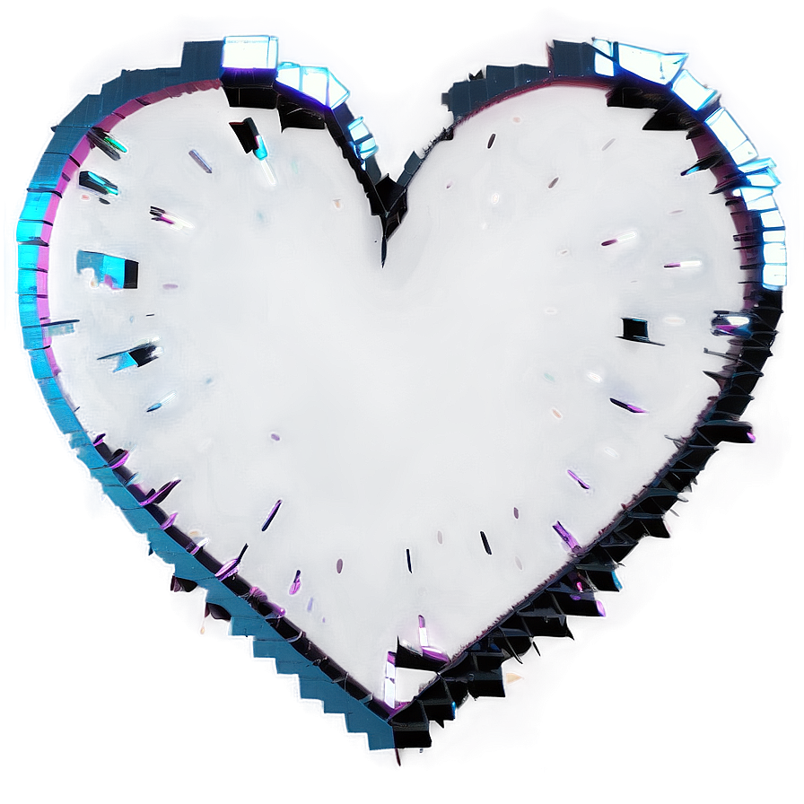 Glitch Black Broken Heart Png 06252024