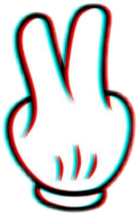 Glitched Hand Peace Sign