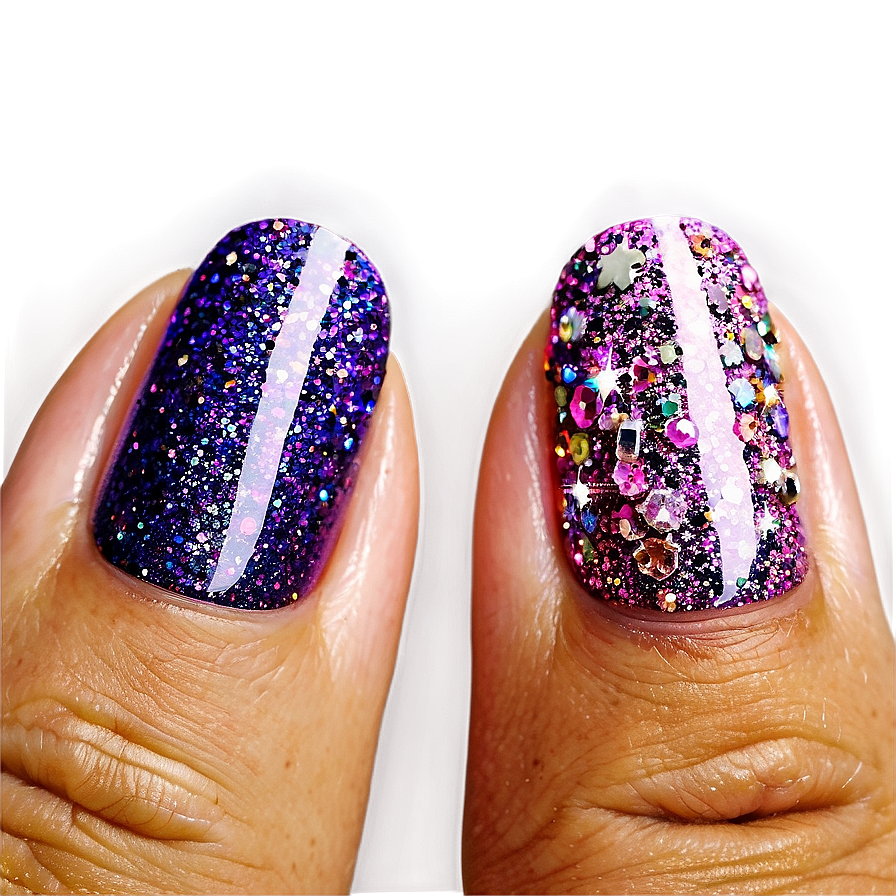 Glitter Acrylic Nails Looks Png Pae86