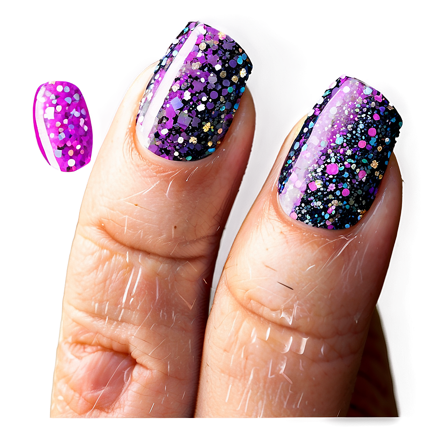 Glitter Acrylic Nails Looks Png Yuu