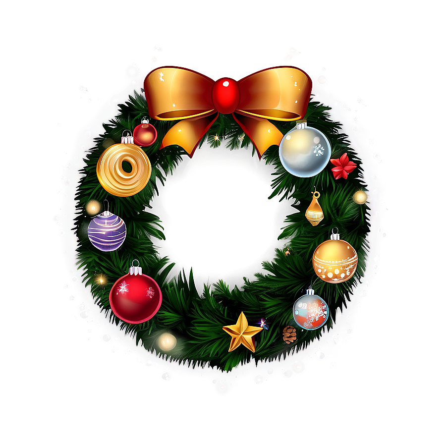 Glitter Christmas Wreath Png 46