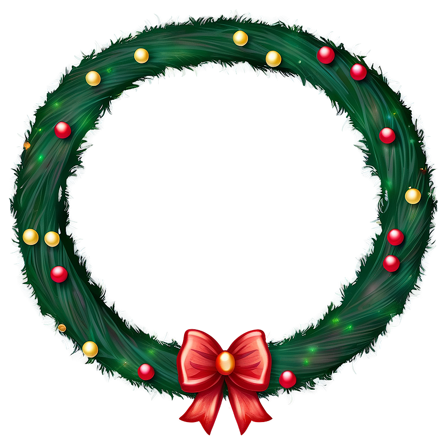 Glitter Christmas Wreath Png 97