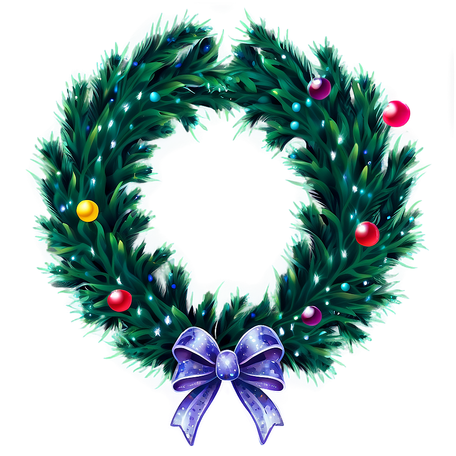 Glitter Christmas Wreath Png Wlp18